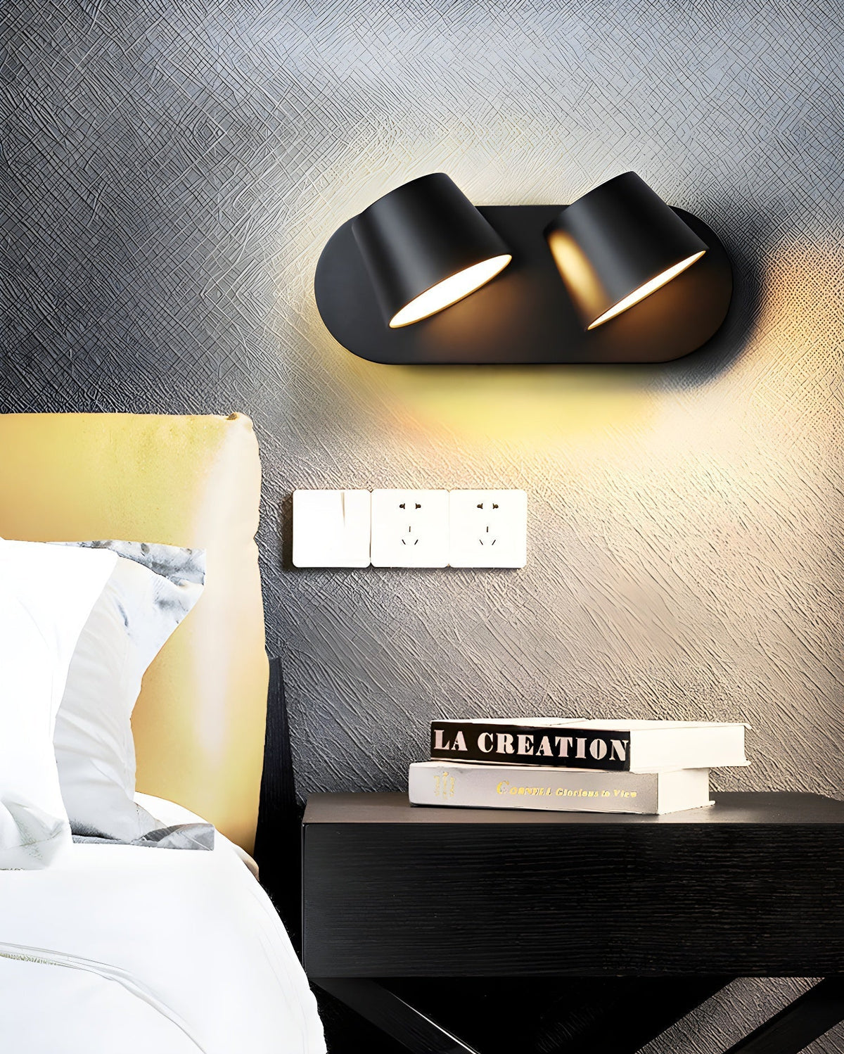 Aurlaeir aplique de pared regulable con enchufe enchufable