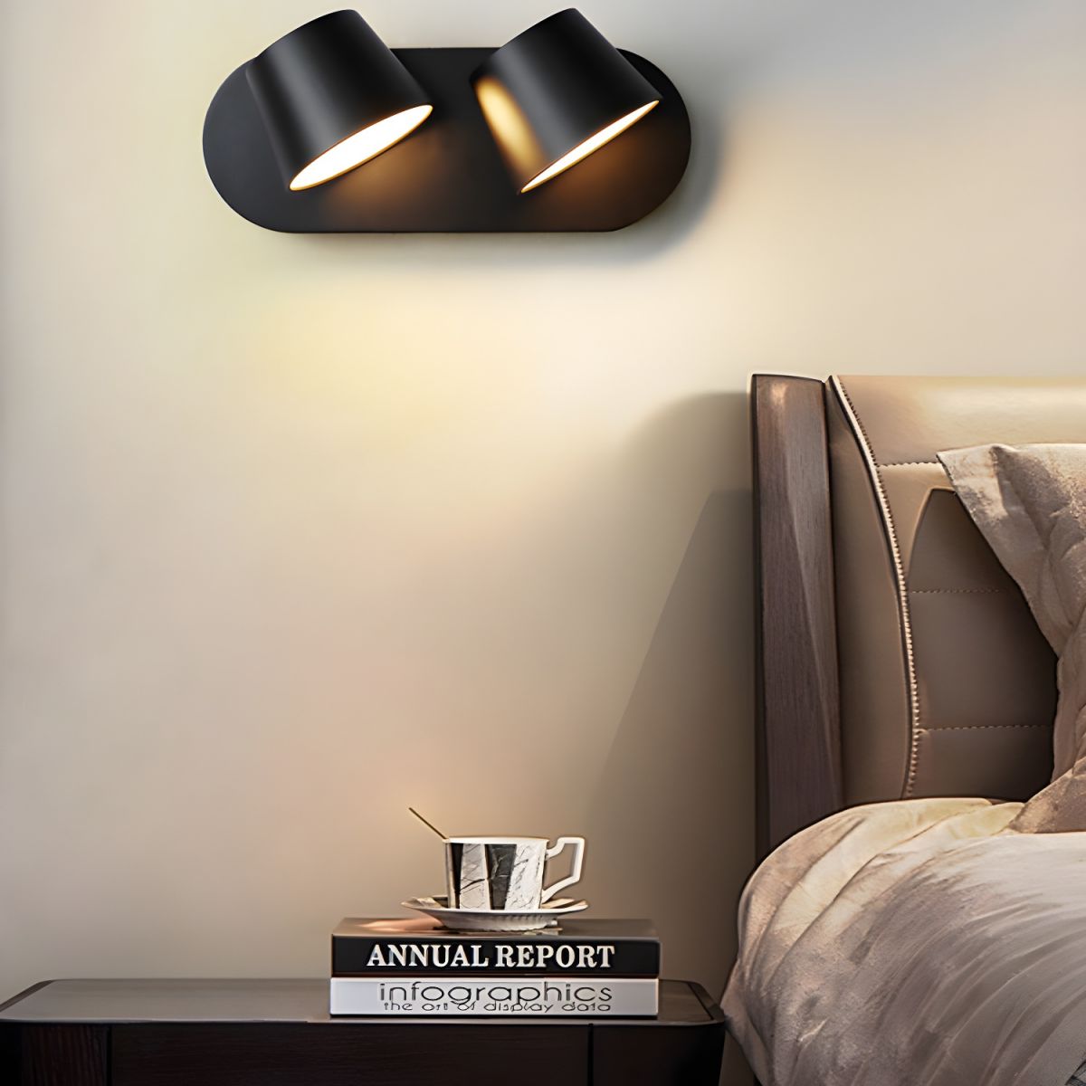Aurlaeir aplique de pared regulable con enchufe enchufable
