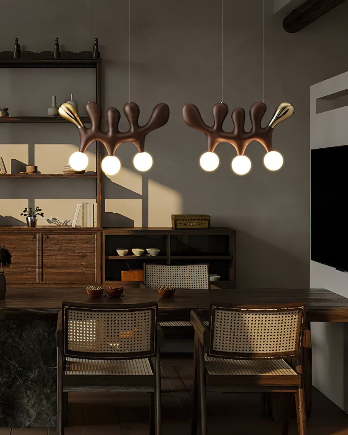 Sprout lámpara colgante contemporánea de madera