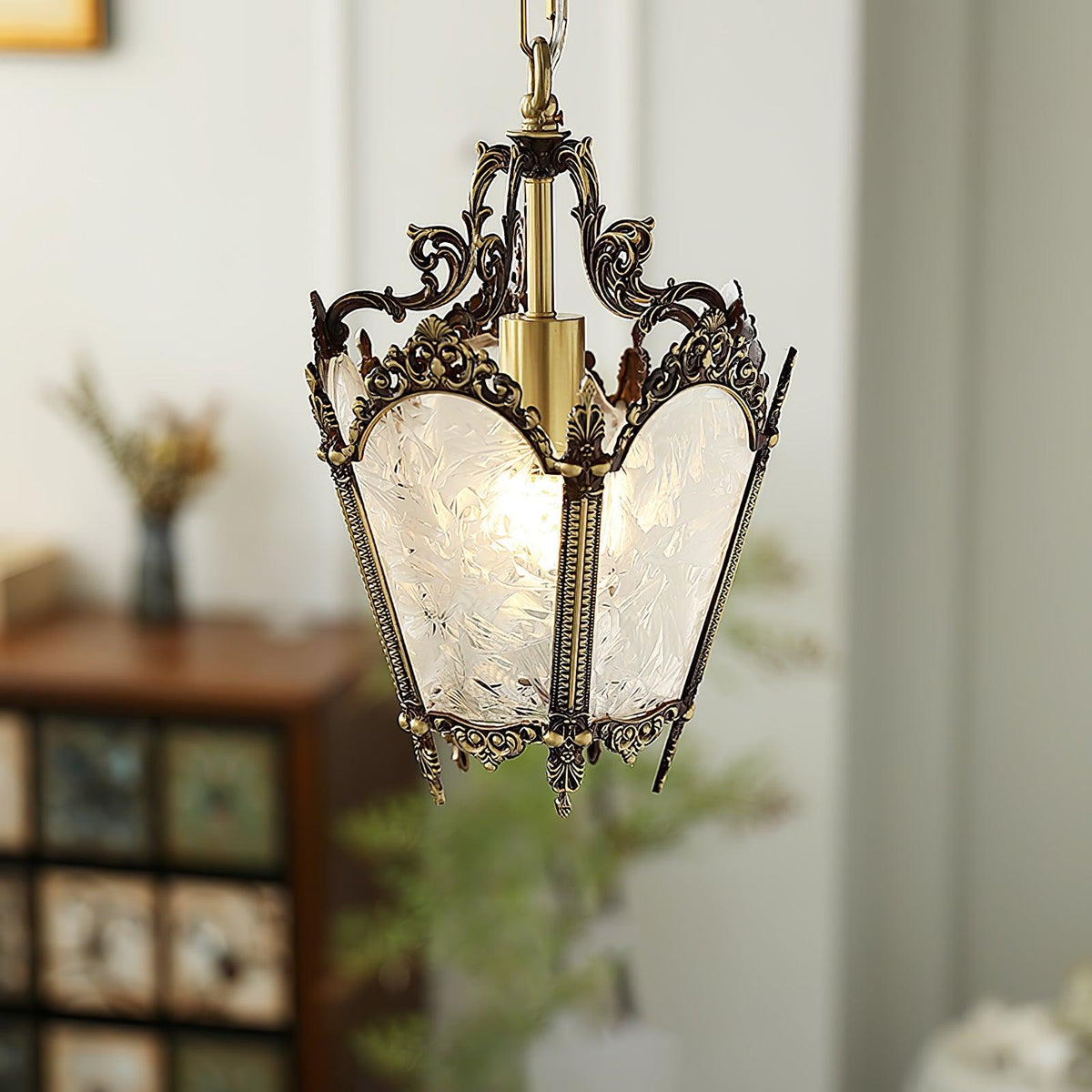 Auririelle lámpara colgante de latón estilo Imperio antiguo y elegante