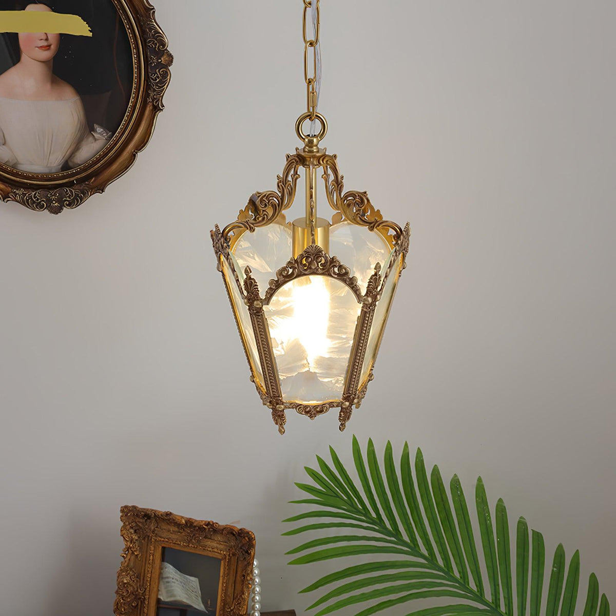Auririelle lámpara colgante de latón estilo Imperio antiguo y elegante