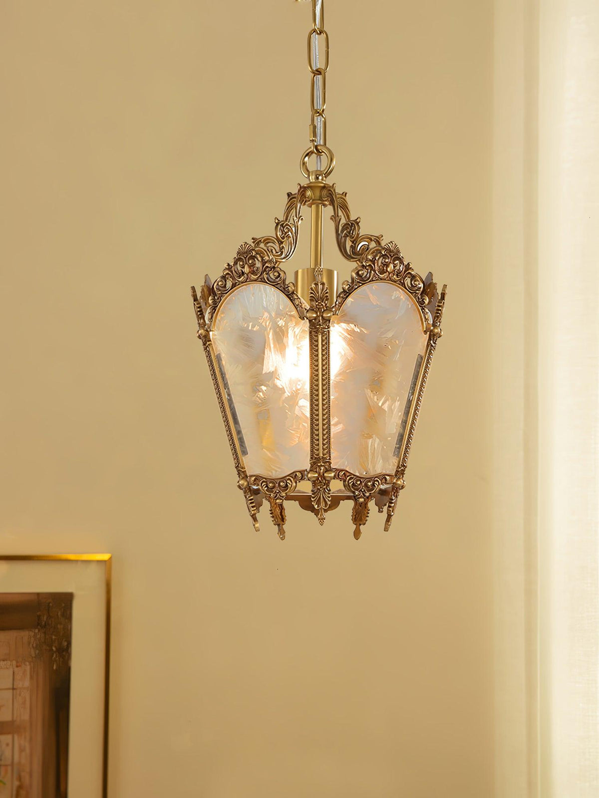Auririelle lámpara colgante de latón estilo Imperio antiguo y elegante