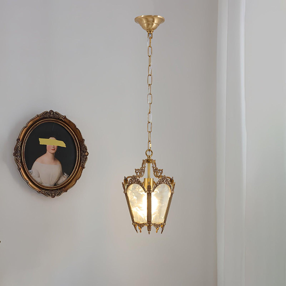 Auririelle lámpara colgante de latón estilo Imperio antiguo y elegante