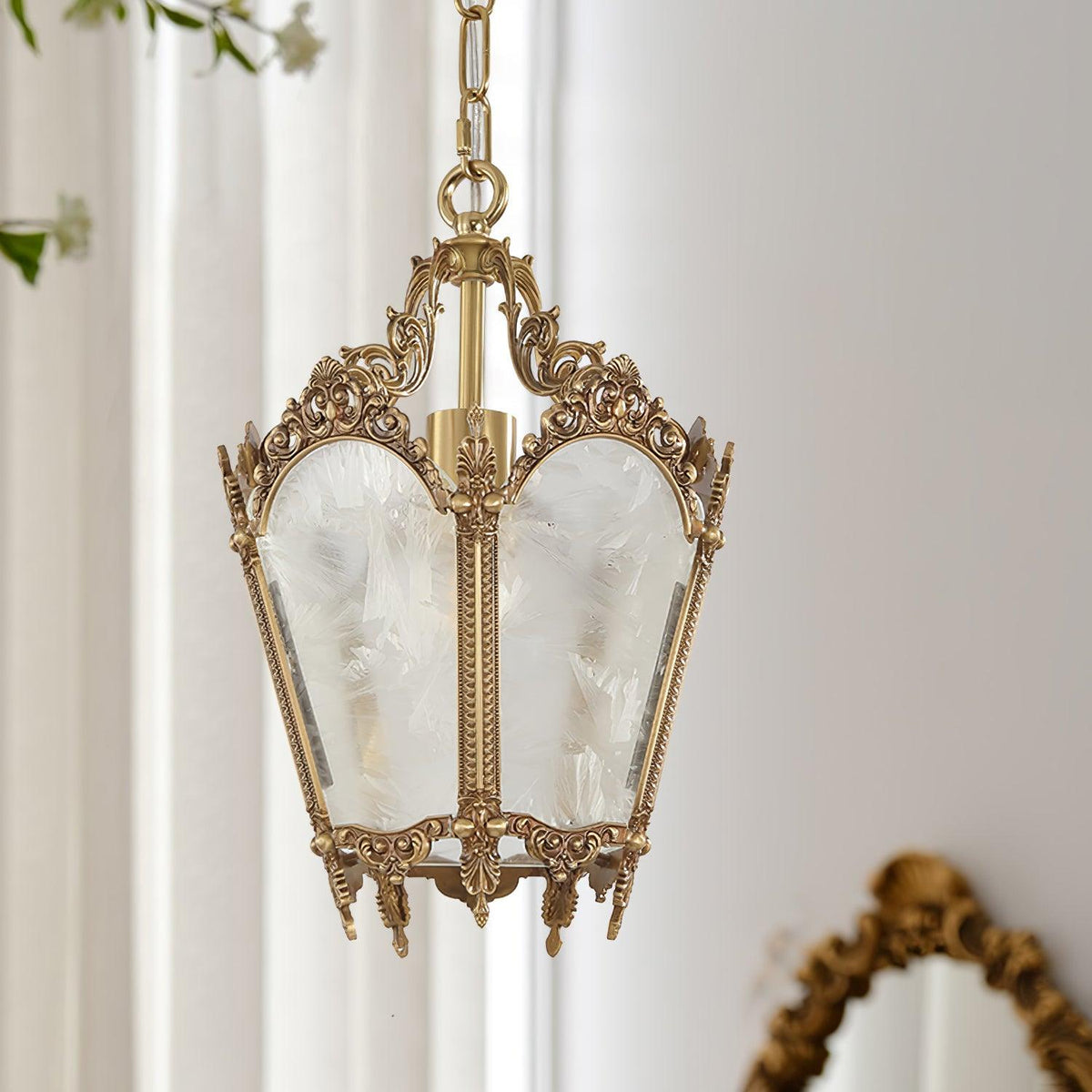 Auririelle lámpara colgante de latón estilo Imperio antiguo y elegante
