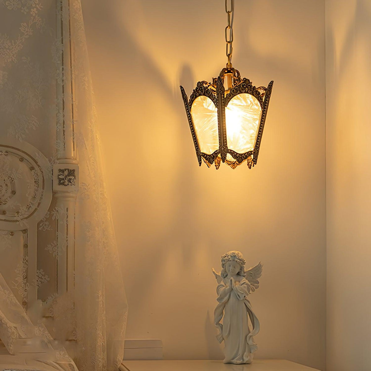 Auririelle lámpara colgante de latón estilo Imperio antiguo y elegante