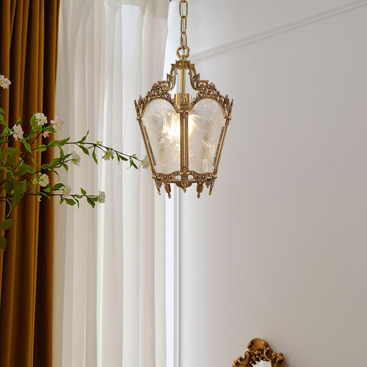 Auririelle lámpara colgante de latón estilo Imperio antiguo y elegante