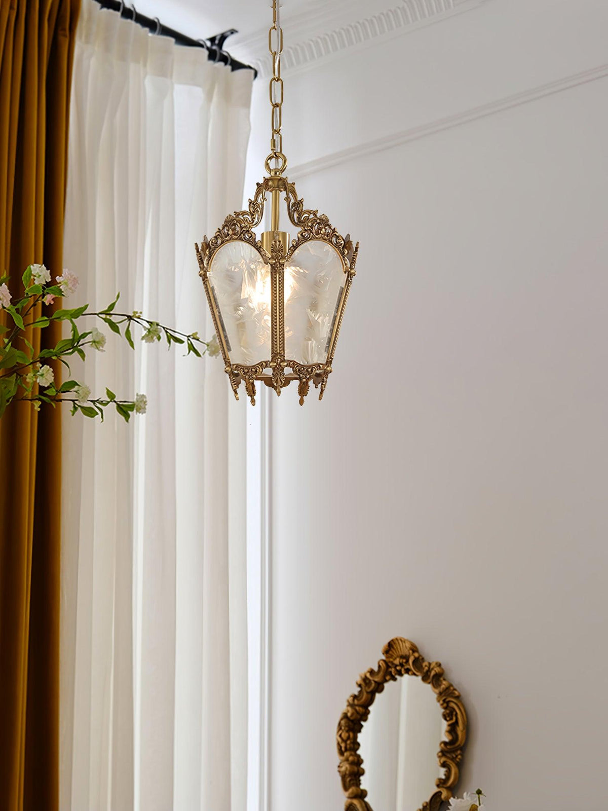 Auririelle lámpara colgante de latón estilo Imperio antiguo y elegante