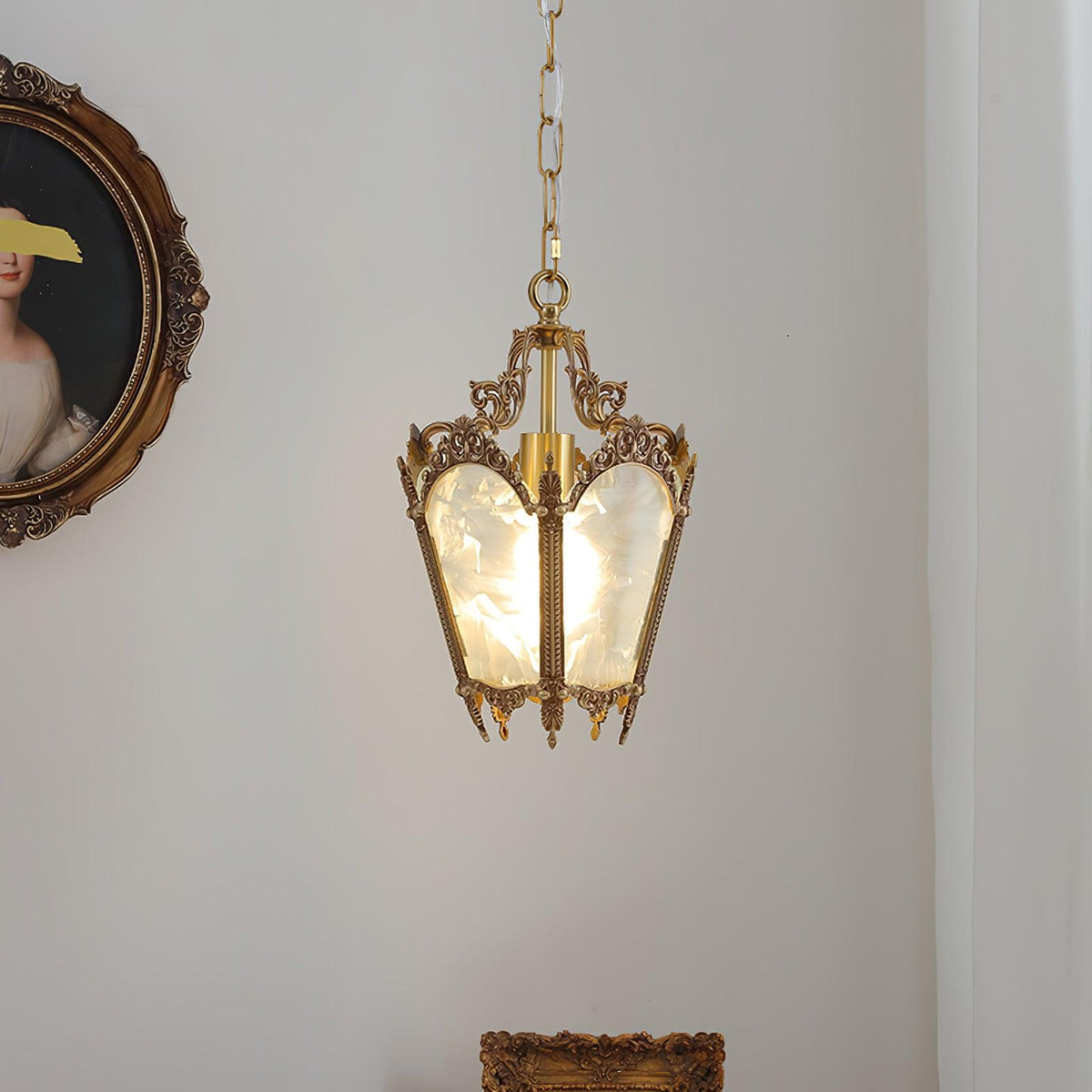 Auririelle lámpara colgante de latón estilo Imperio antiguo y elegante