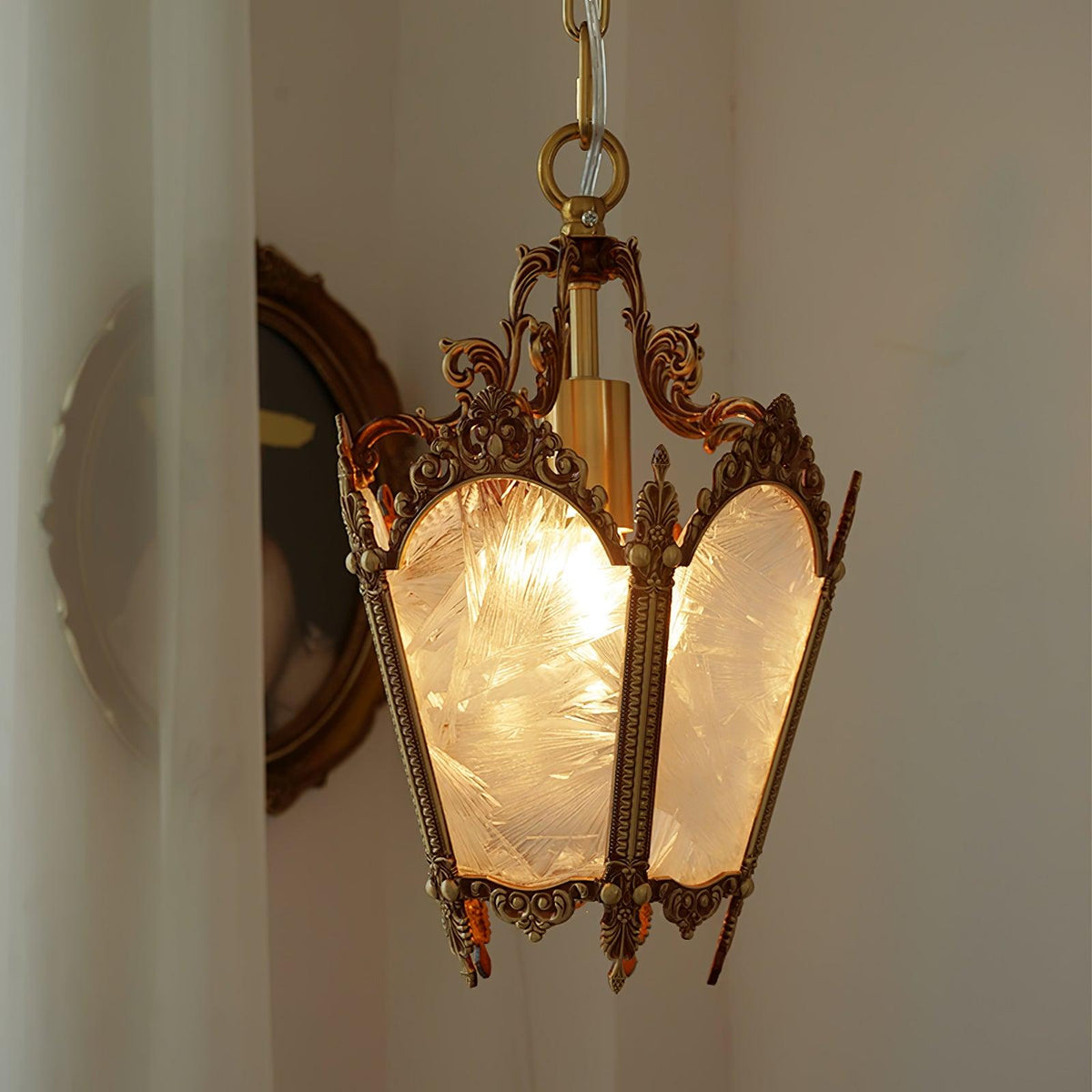 Auririelle lámpara colgante de latón estilo Imperio antiguo y elegante