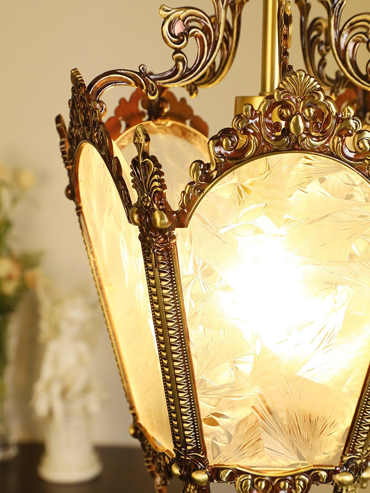 Auririelle lámpara colgante de latón estilo Imperio antiguo y elegante