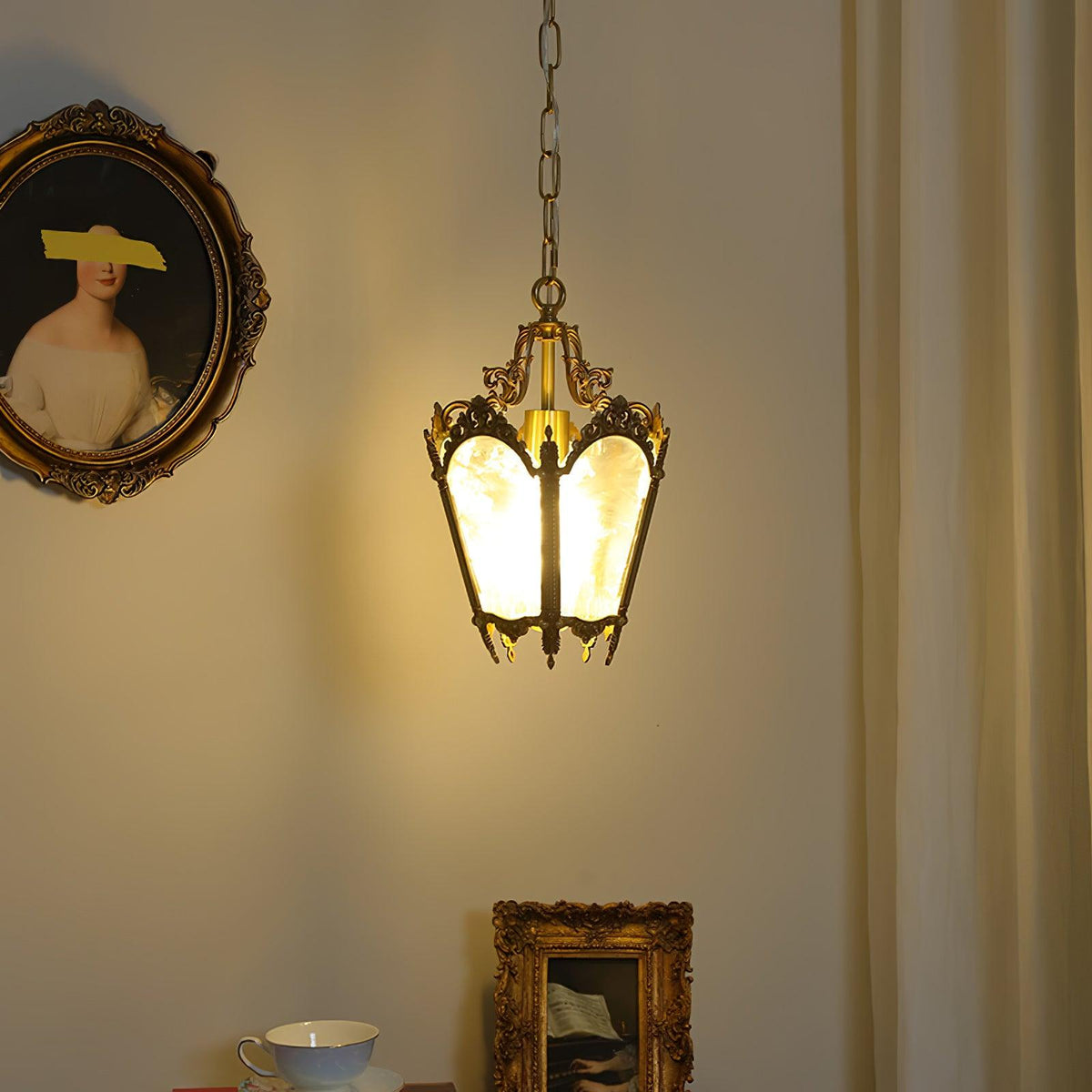 Auririelle lámpara colgante de latón estilo Imperio antiguo y elegante