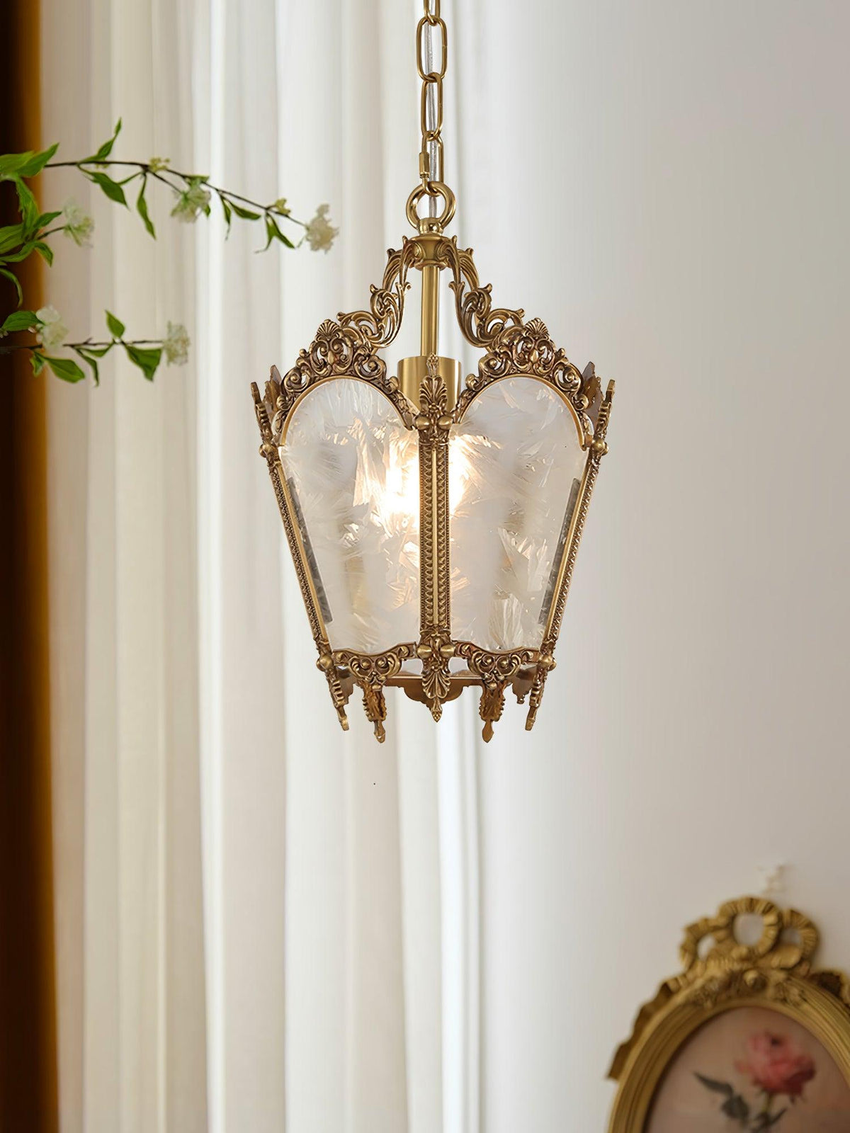 Auririelle lámpara colgante de latón estilo Imperio antiguo y elegante