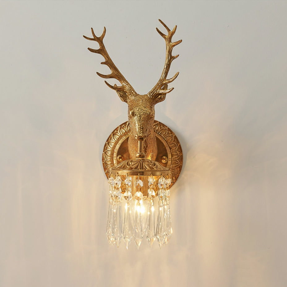 Antler aplique de pared de cristal