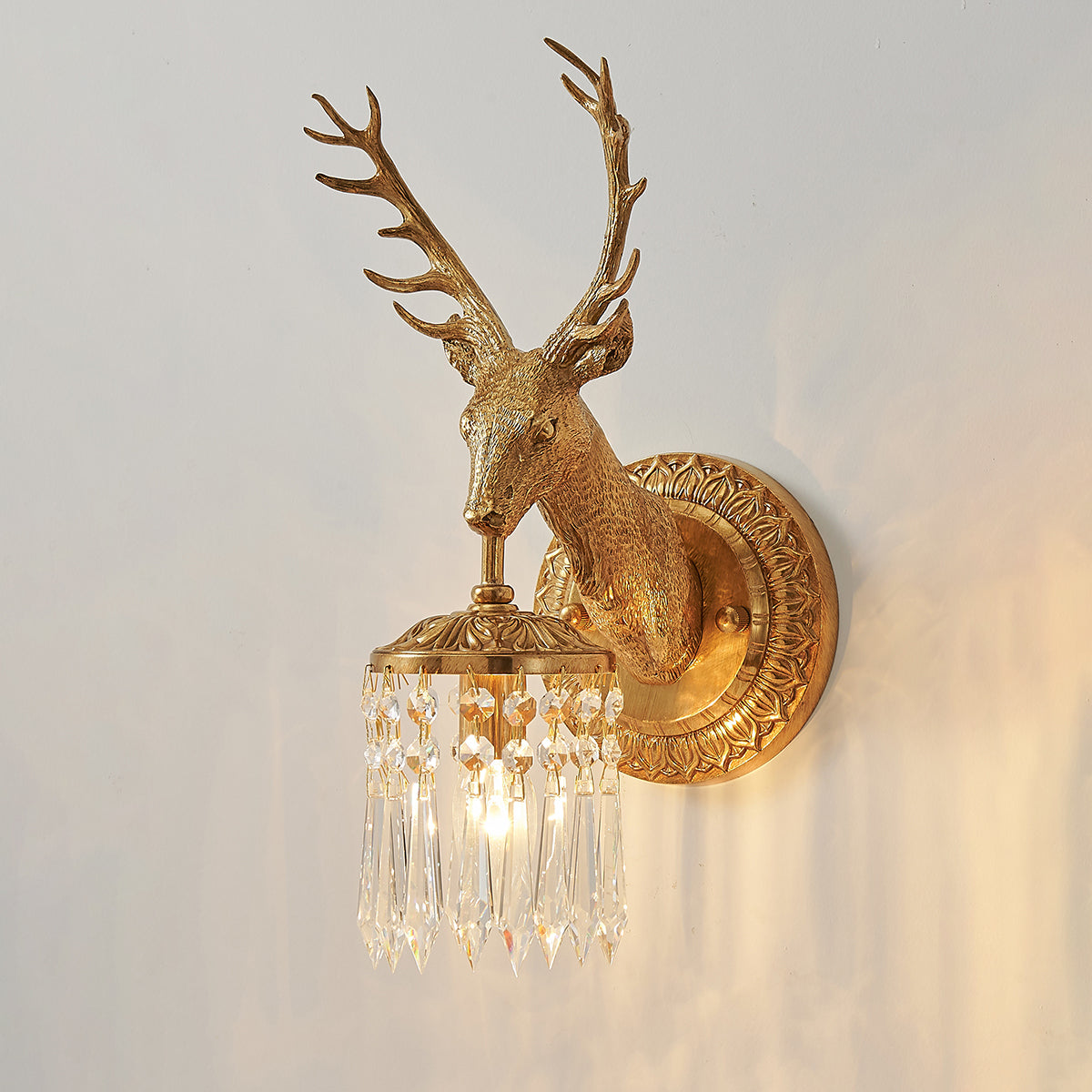Antler aplique de pared de cristal