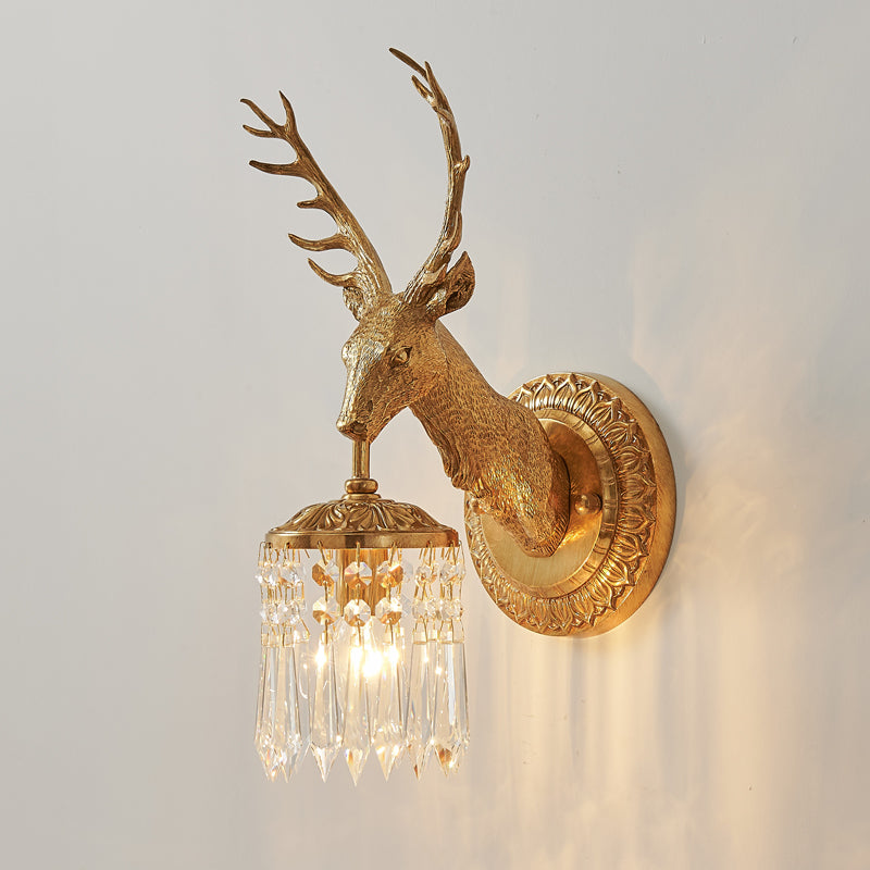 Antler aplique de pared de cristal
