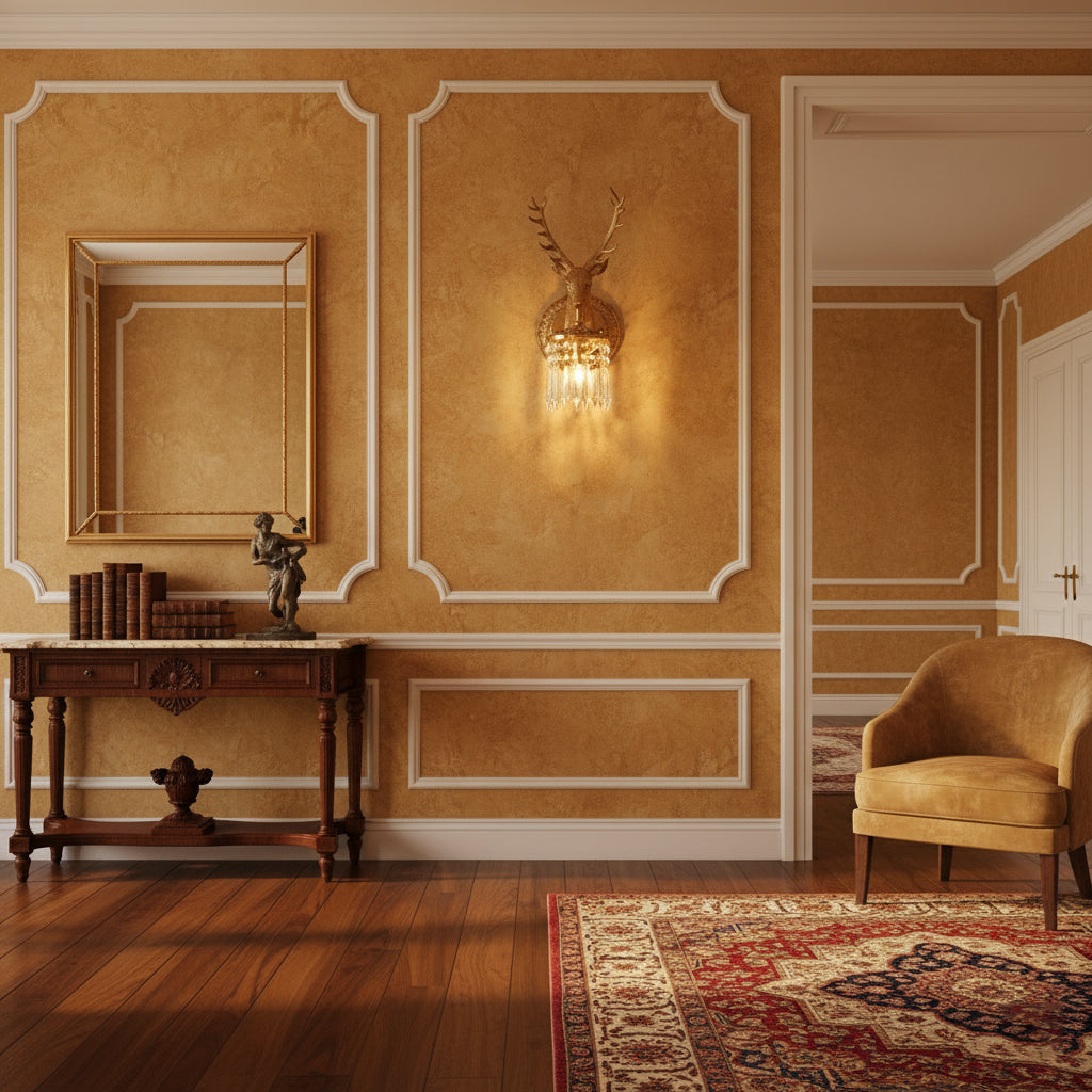 Antler aplique de pared de cristal