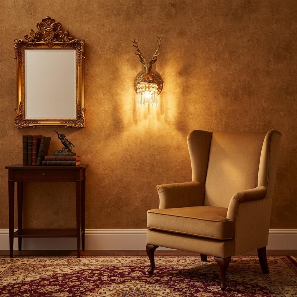 Antler aplique de pared de cristal