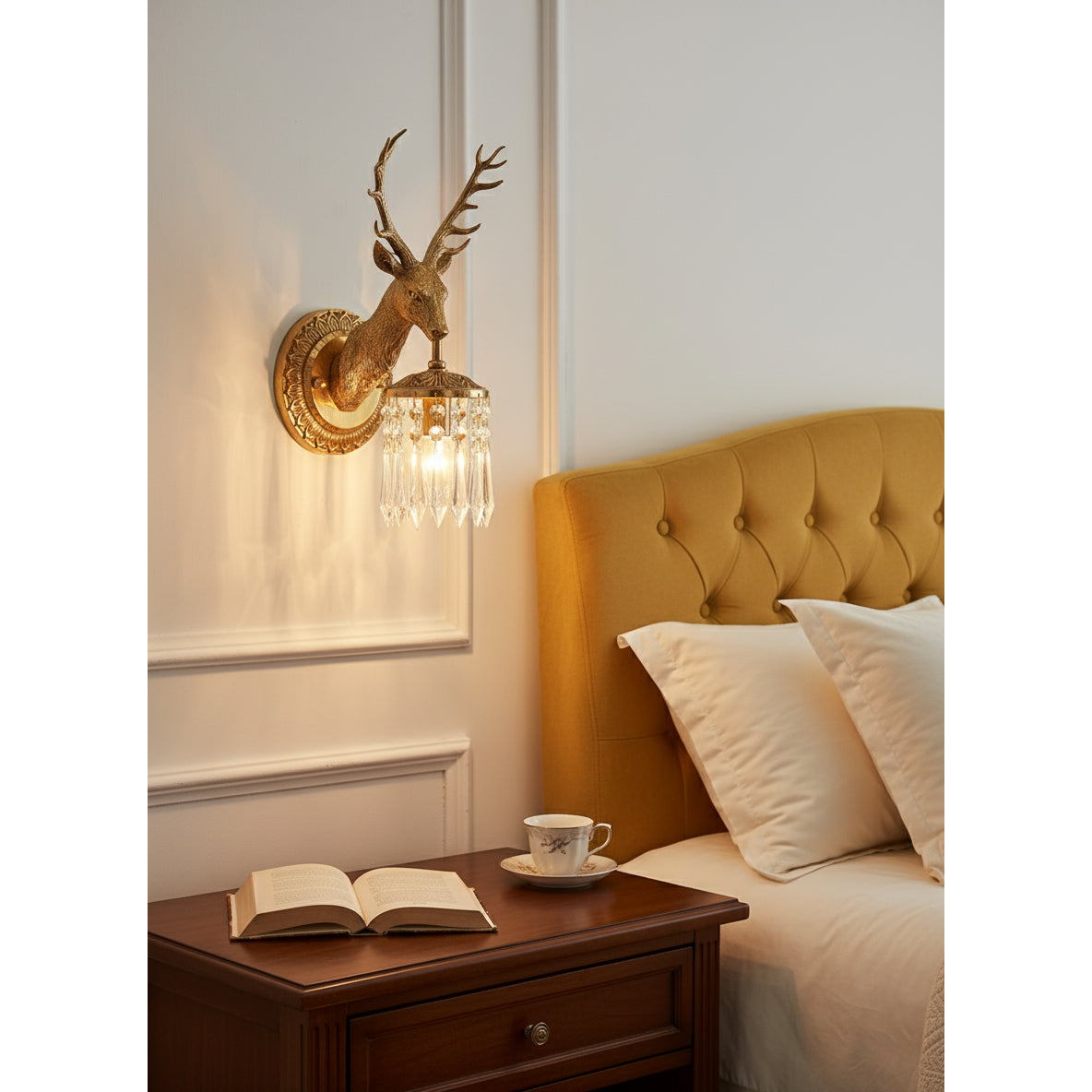 Antler aplique de pared de cristal