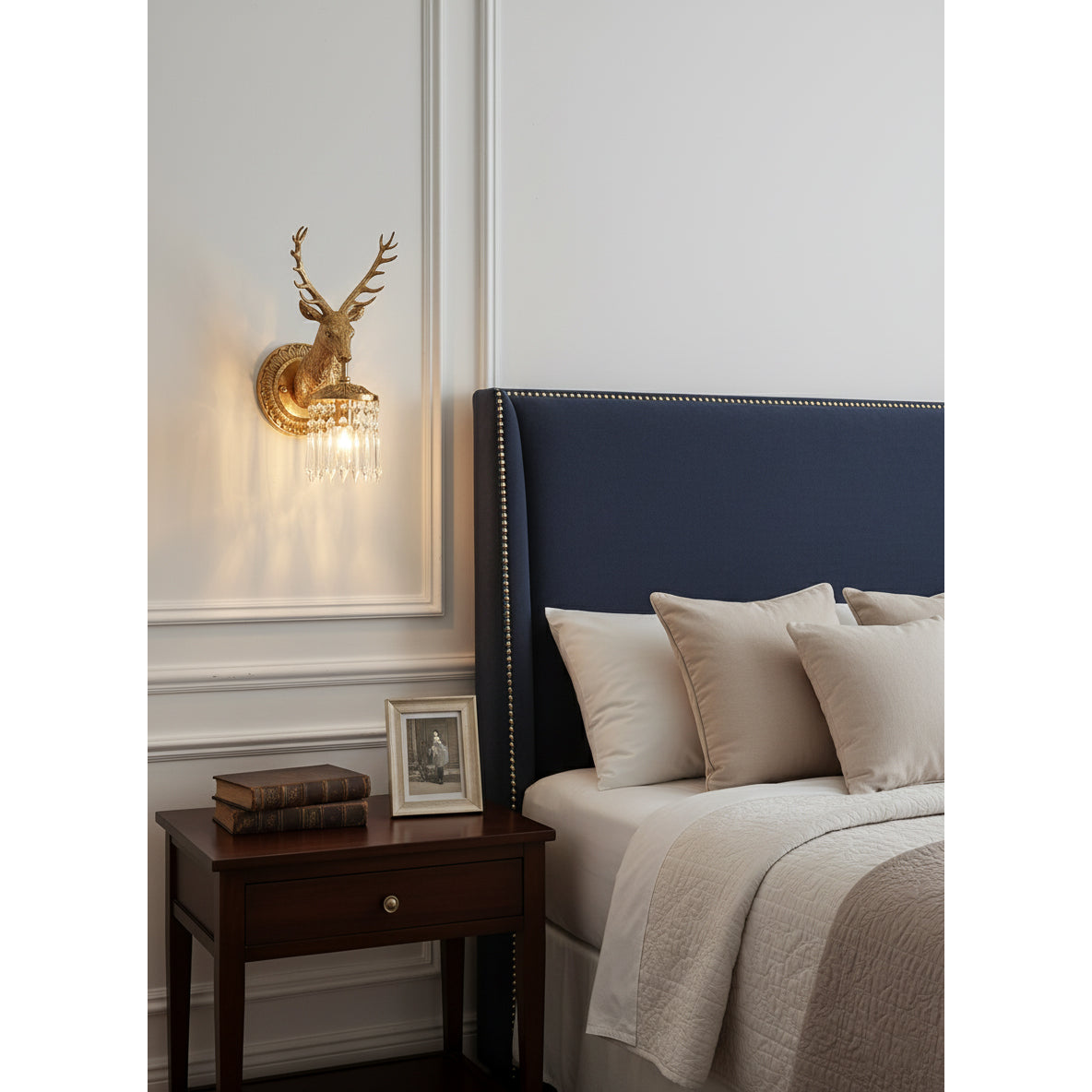Antler aplique de pared de cristal