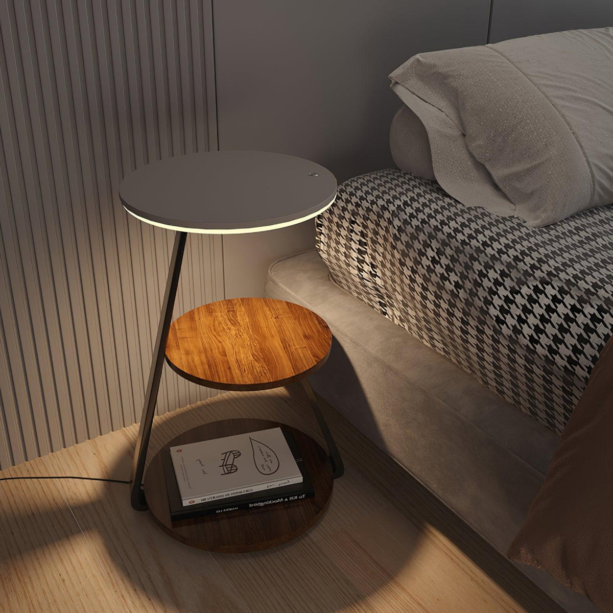 Mard lámpara de pie de madera contemporánea