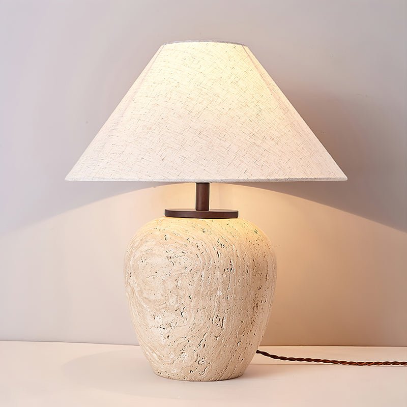 Cazorus lámpara de mesa globular de travertino