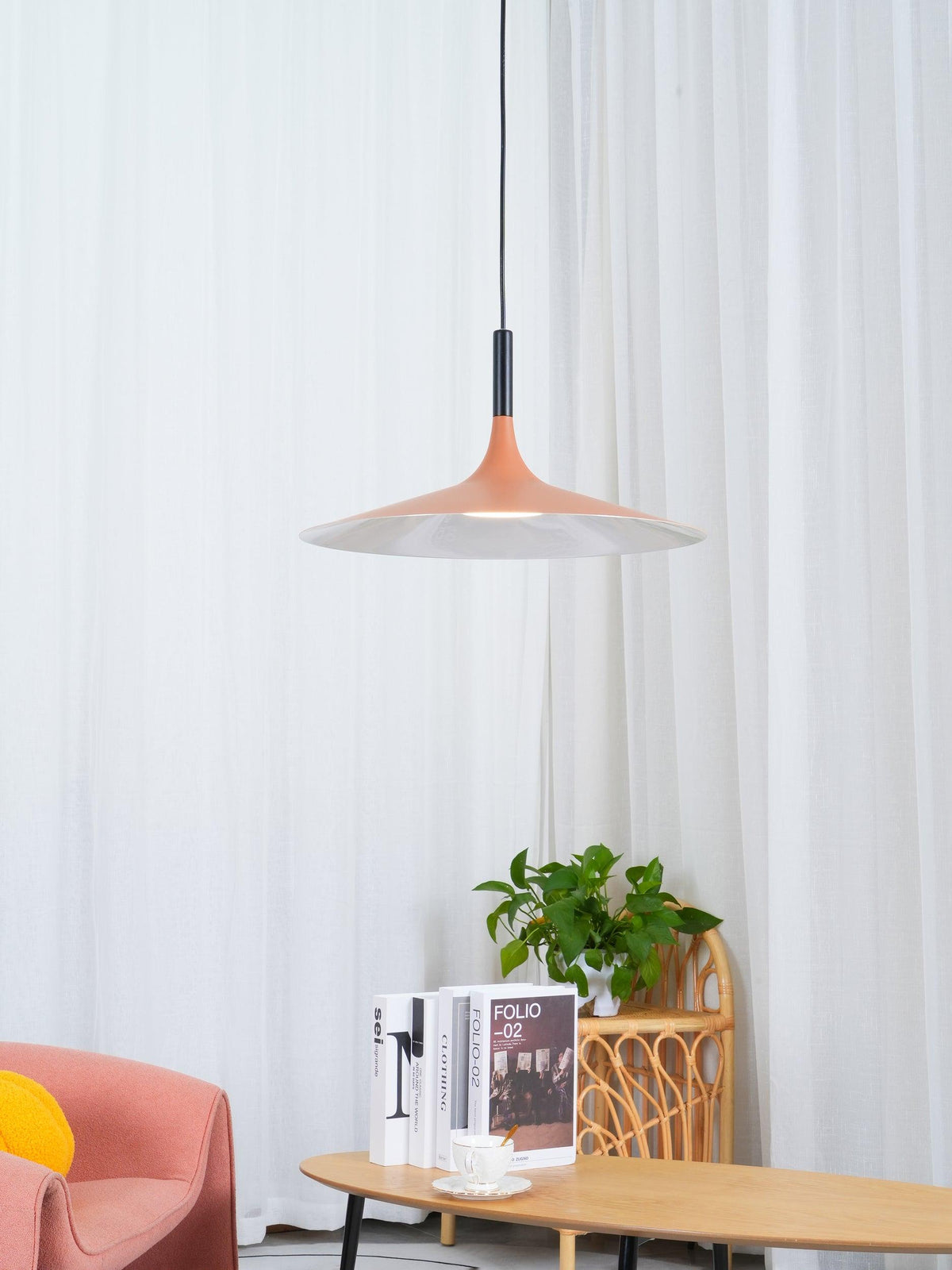 Ardinena lámpara colgante de aluminio disco plano