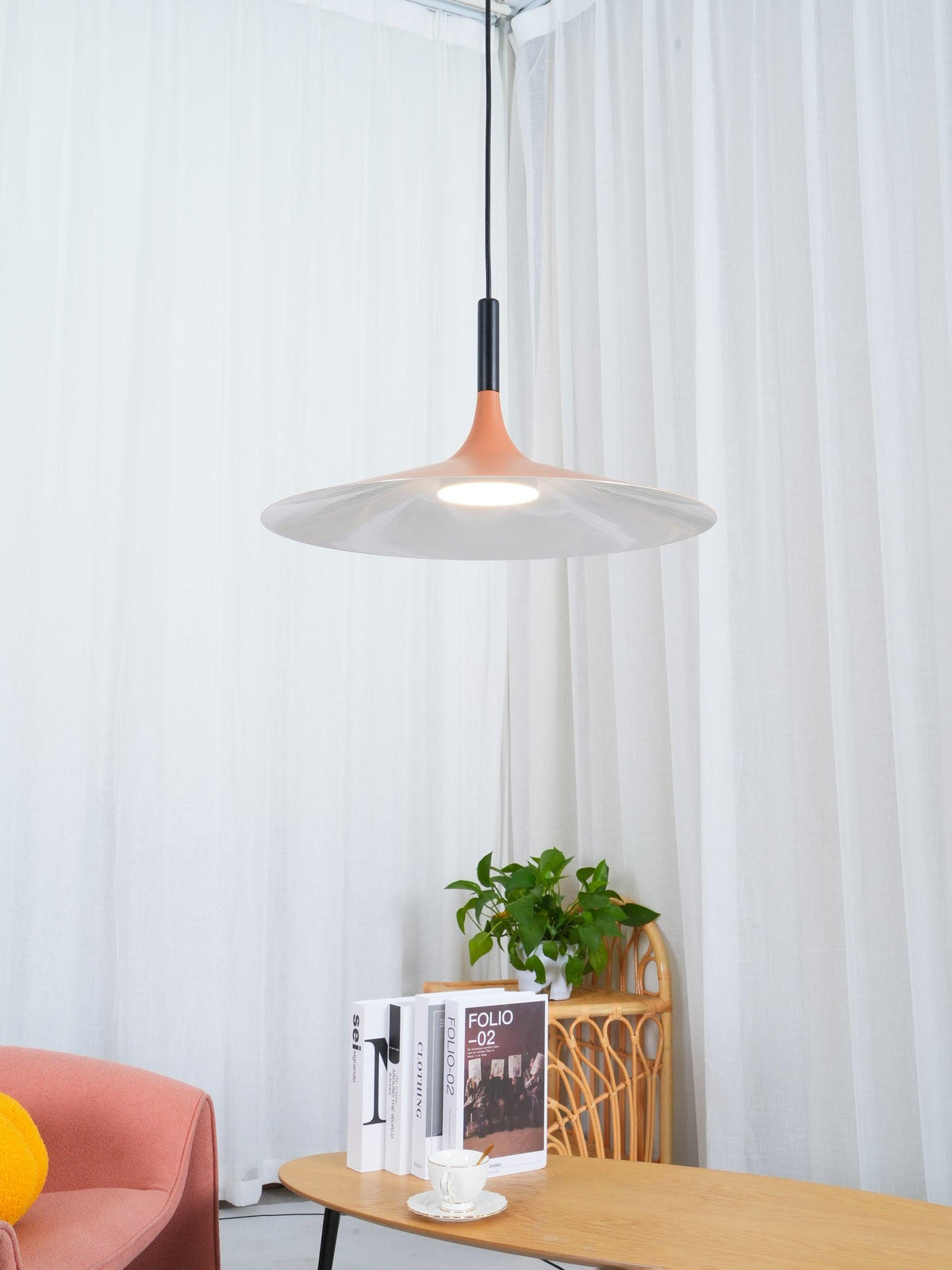 Ardinena lámpara colgante de aluminio disco plano
