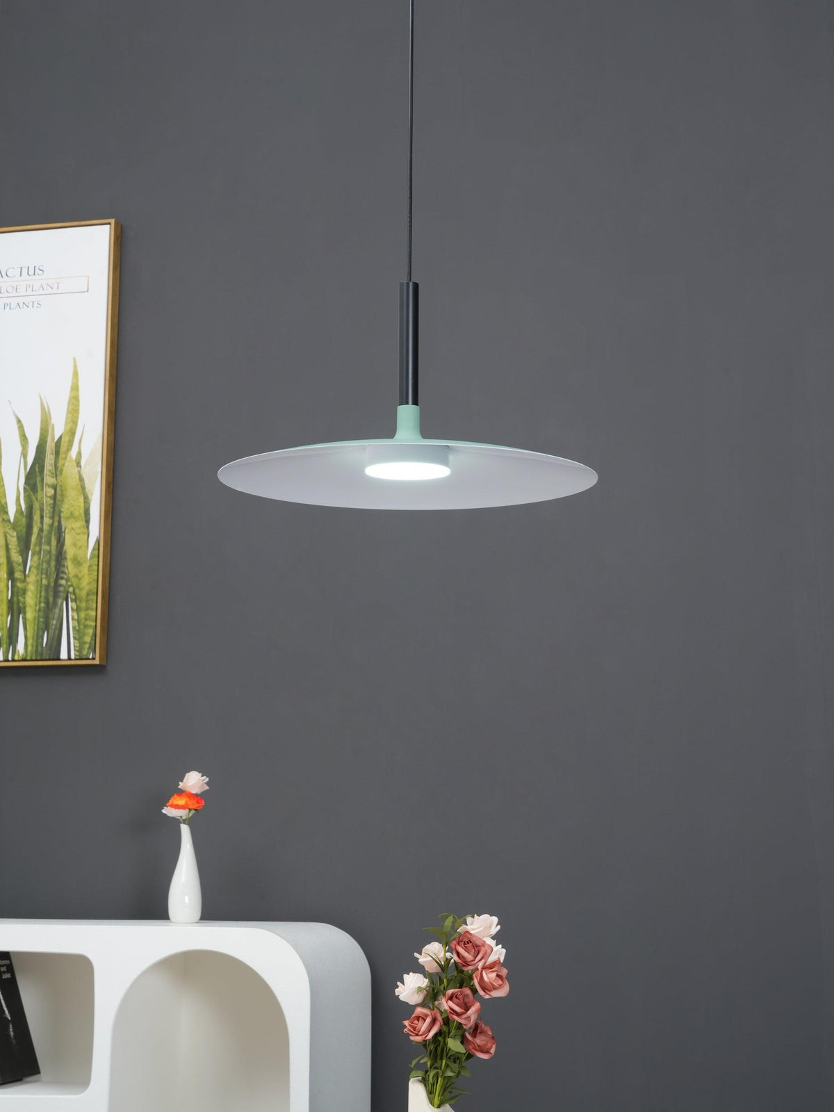 Ardinena lámpara colgante de aluminio disco plano