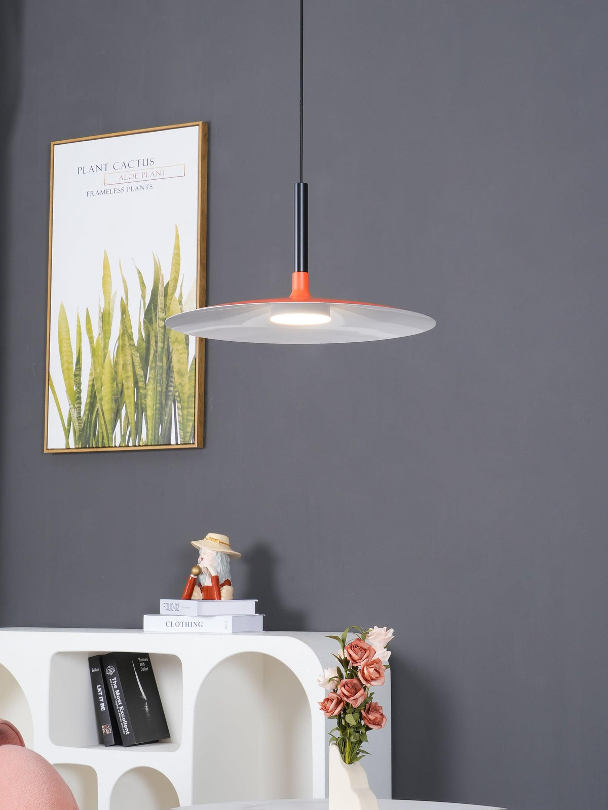 Ardinena lámpara colgante de aluminio disco plano