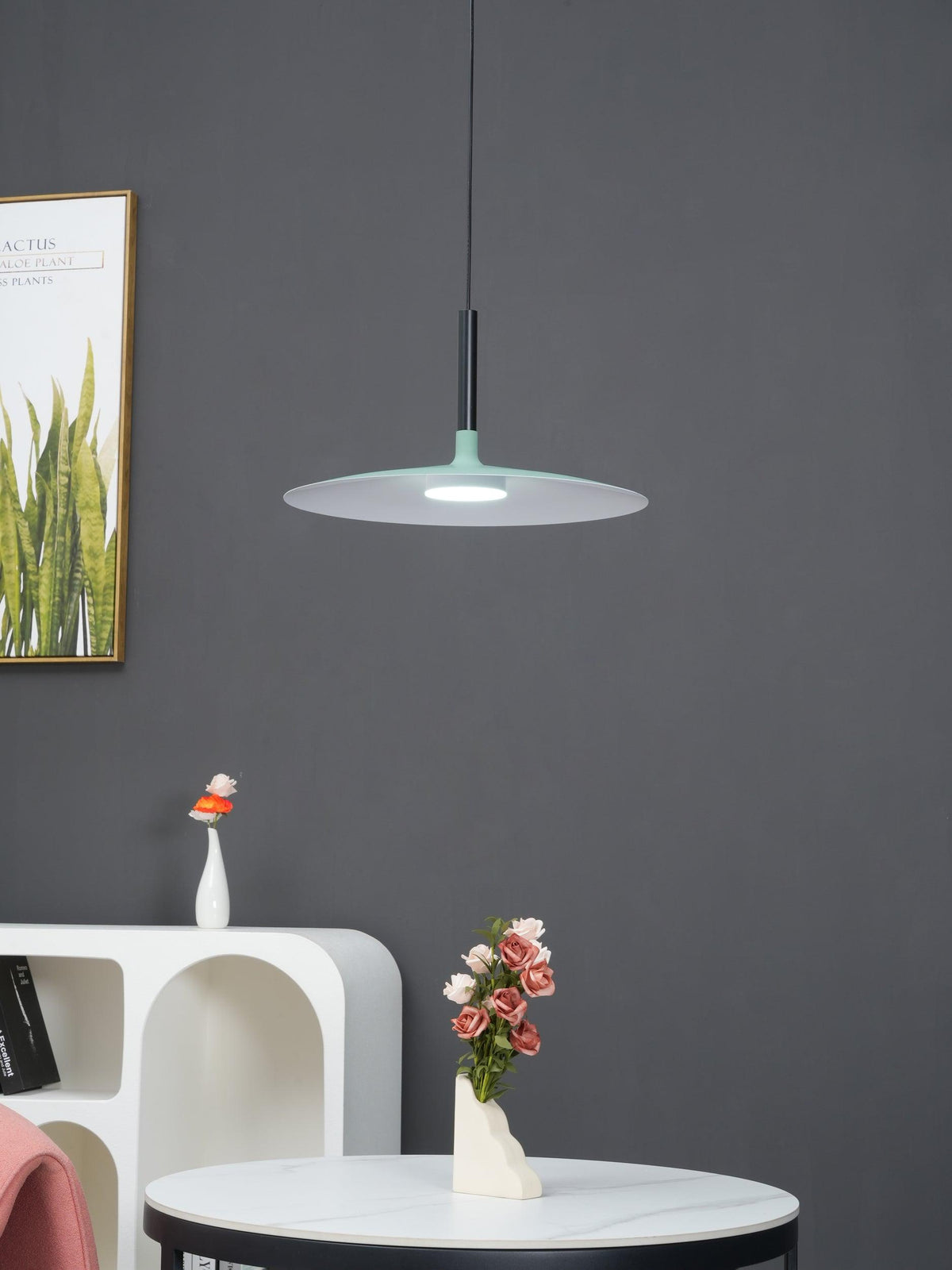 Ardinena lámpara colgante de aluminio disco plano