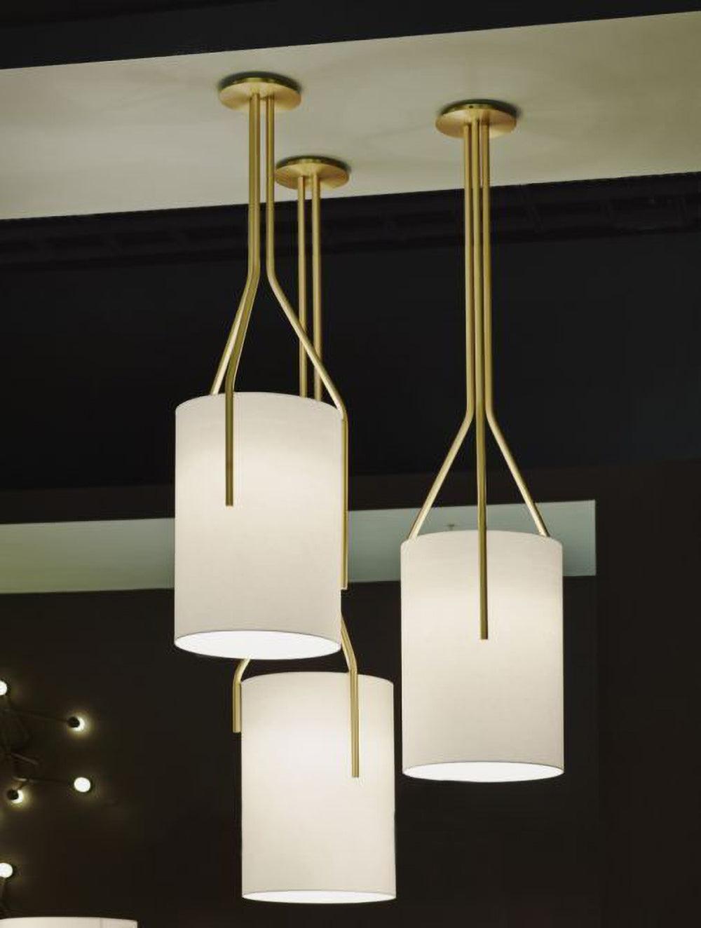 Cex lámpara de araña LED 3-luces latón moderna