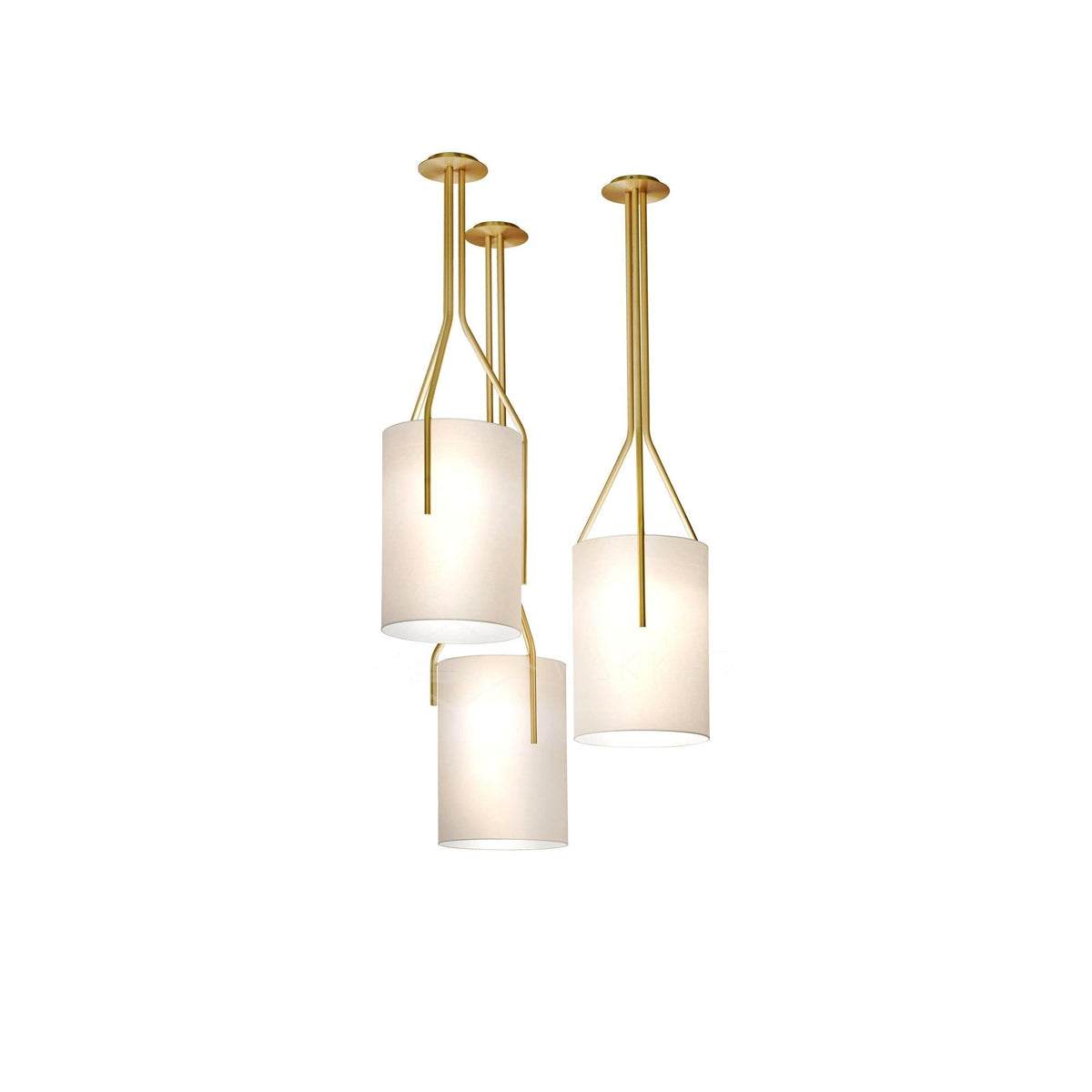 Cex lámpara de araña LED 3-luces latón moderna
