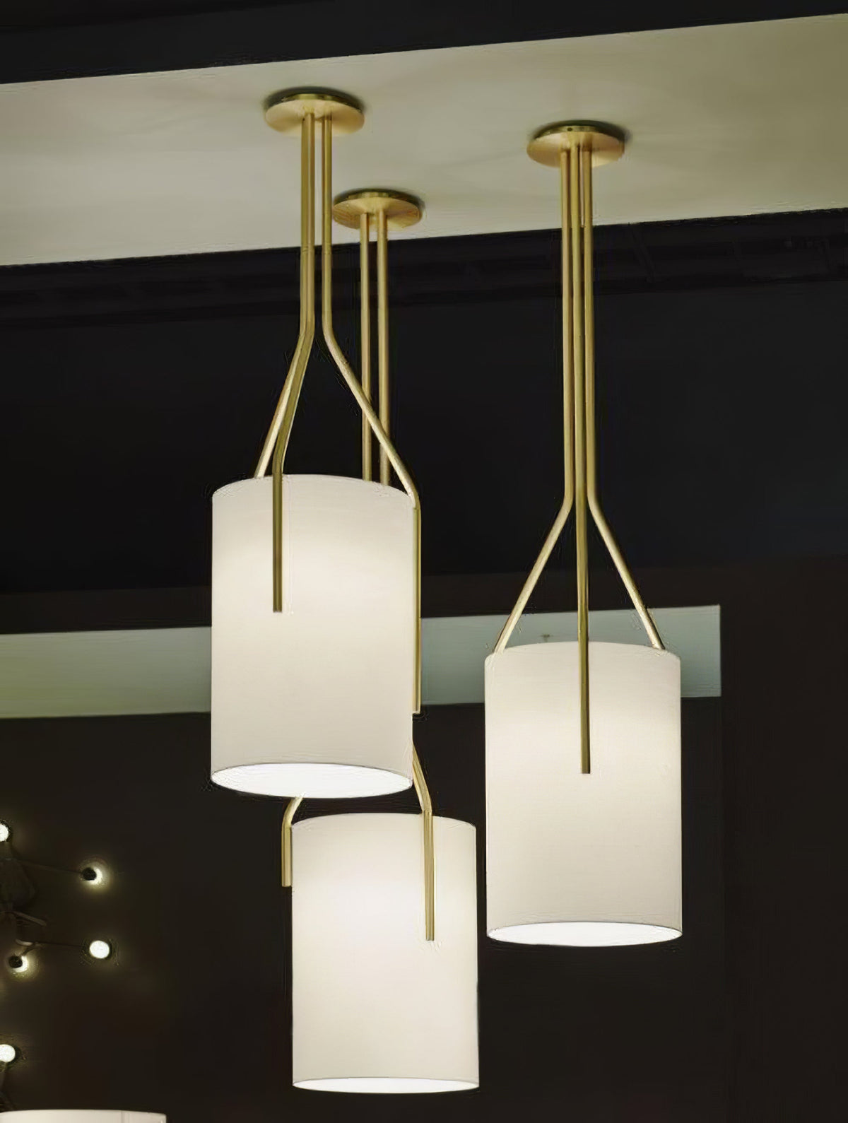 Cex lámpara de araña LED 3-luces latón moderna