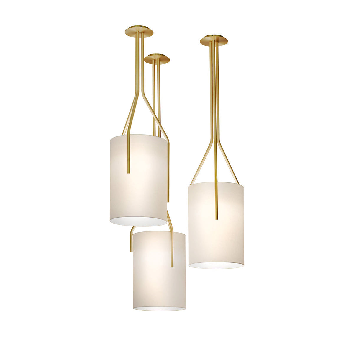 Cex lámpara de araña LED 3-luces latón moderna