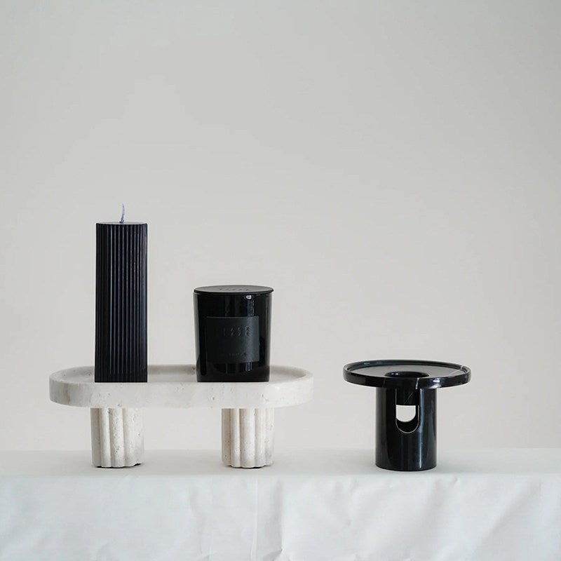 Calven Pillar mármol Soporte para velas