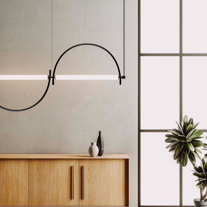 Arched lámpara de araña lineal con LED