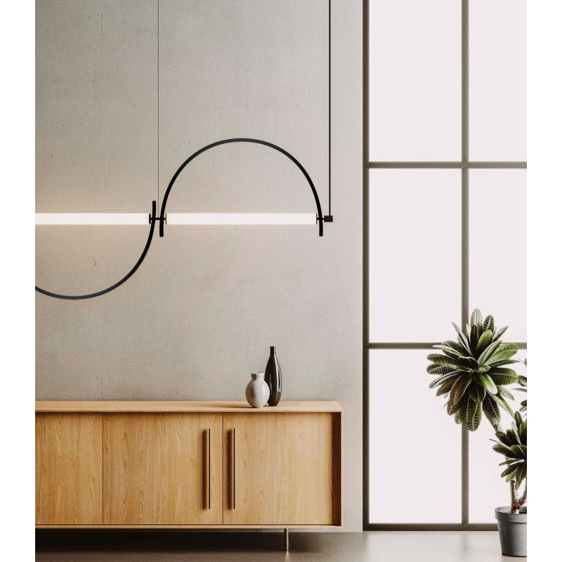 Arched lámpara de araña lineal con LED