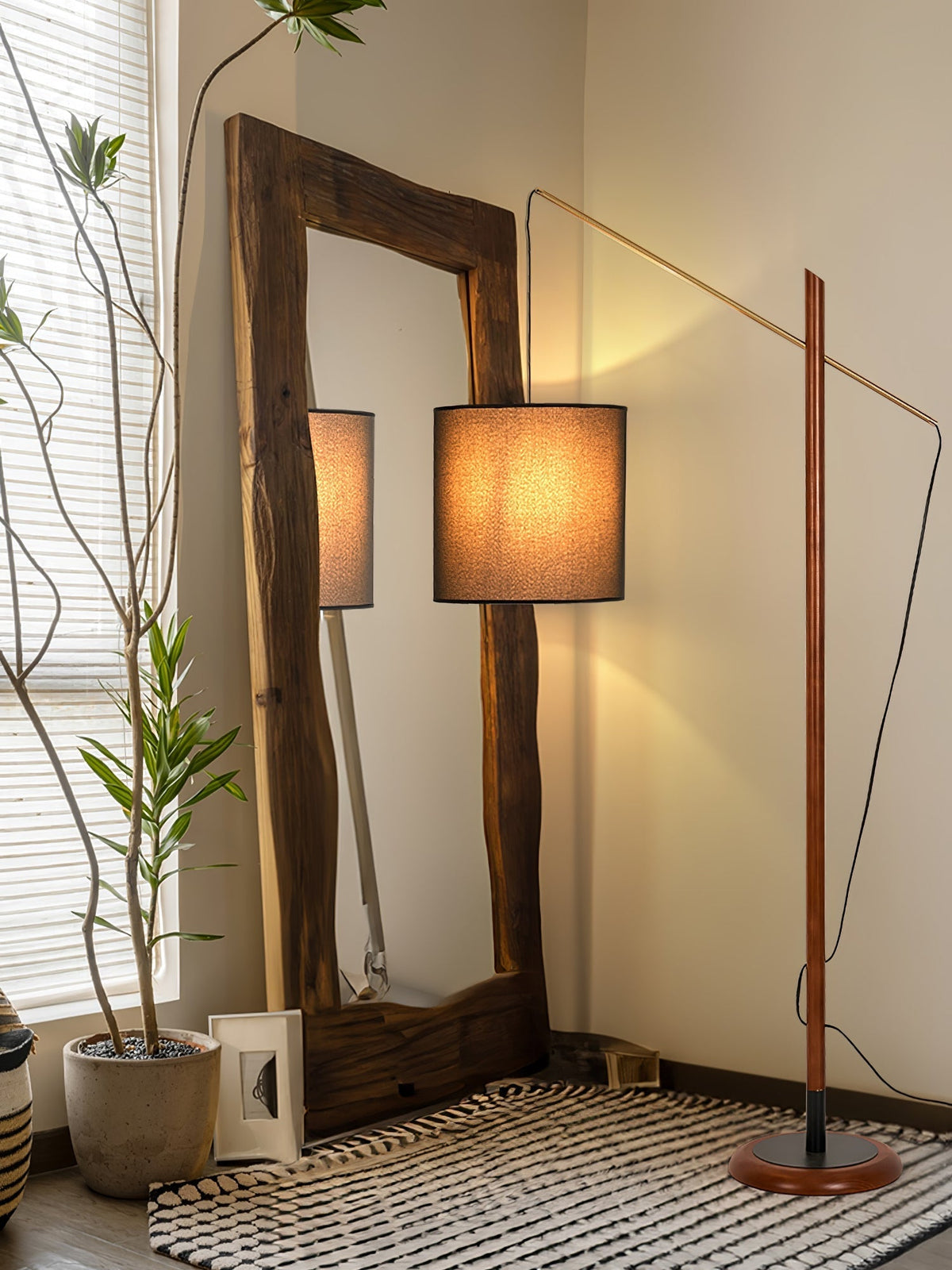 Nyvariol lámpara de pie minimalista de madera