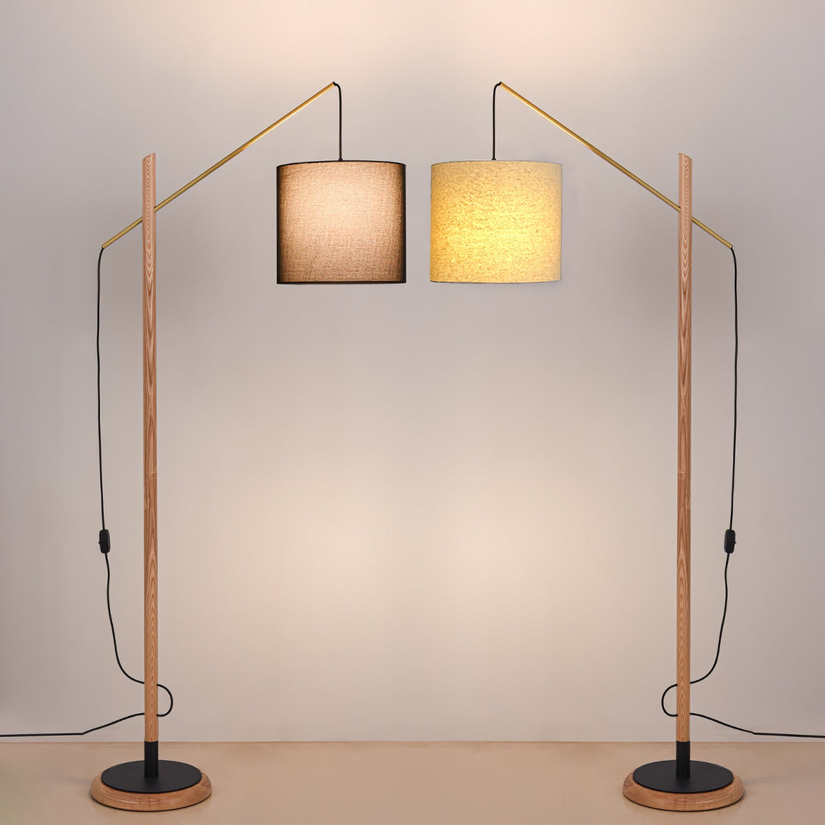 Nyvariol lámpara de pie minimalista de madera