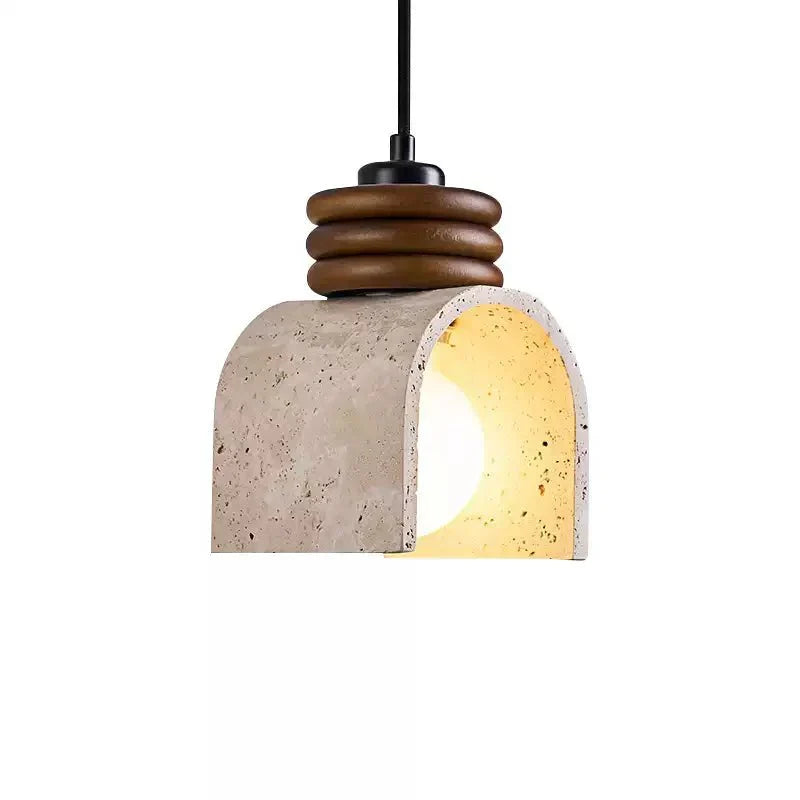Quinn lámpara colgante moderna en travertino amarillo