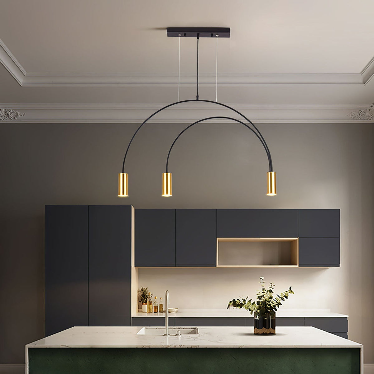 Noriel lámpara colgante minimalista con cilindros superpuestos para comedor cilíndrico