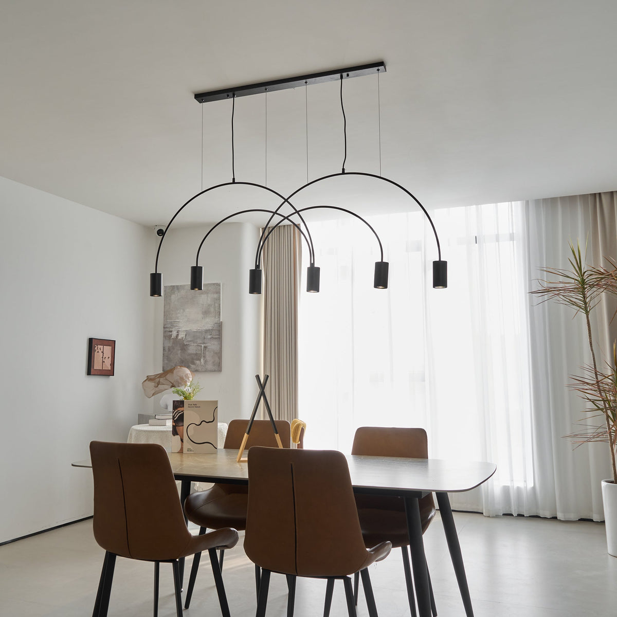 Noriel lámpara colgante minimalista con cilindros superpuestos para comedor cilíndrico