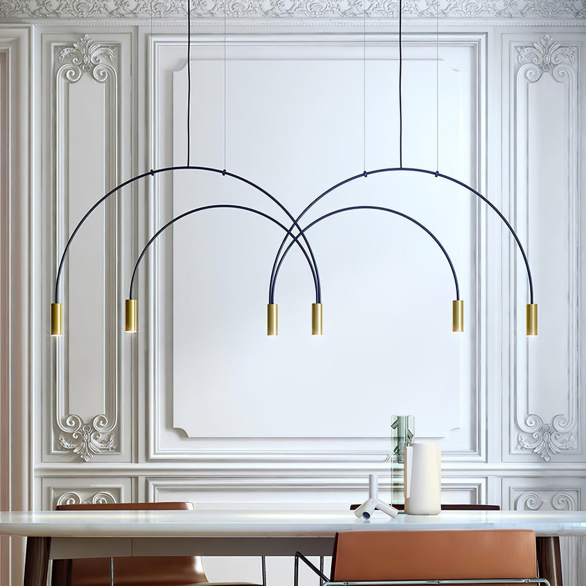 Noriel lámpara colgante minimalista con cilindros superpuestos para comedor cilíndrico