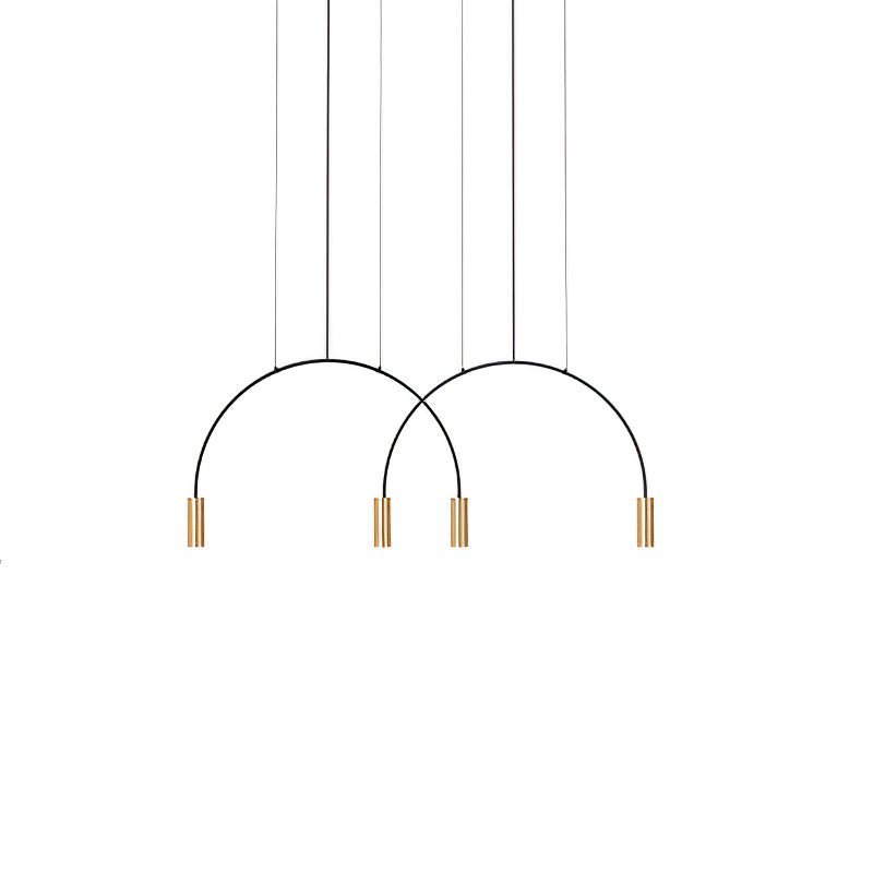 Noriel lámpara colgante minimalista con cilindros superpuestos para comedor cilíndrico
