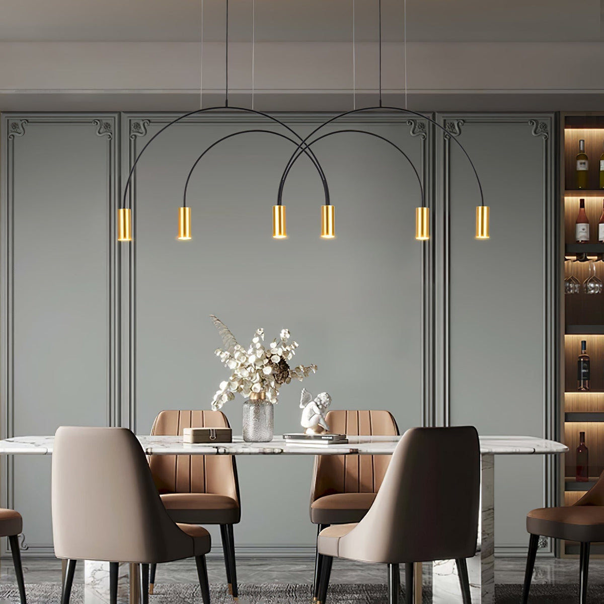 Noriel lámpara colgante minimalista con cilindros superpuestos para comedor cilíndrico