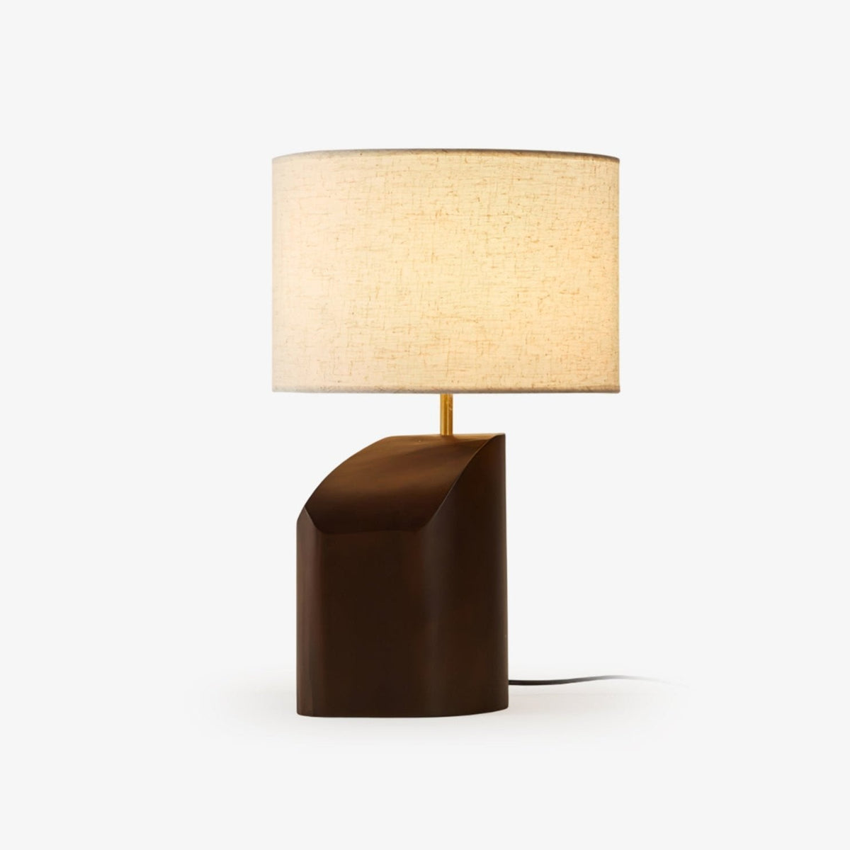 Halene lámpara de mesa de madera y tejido