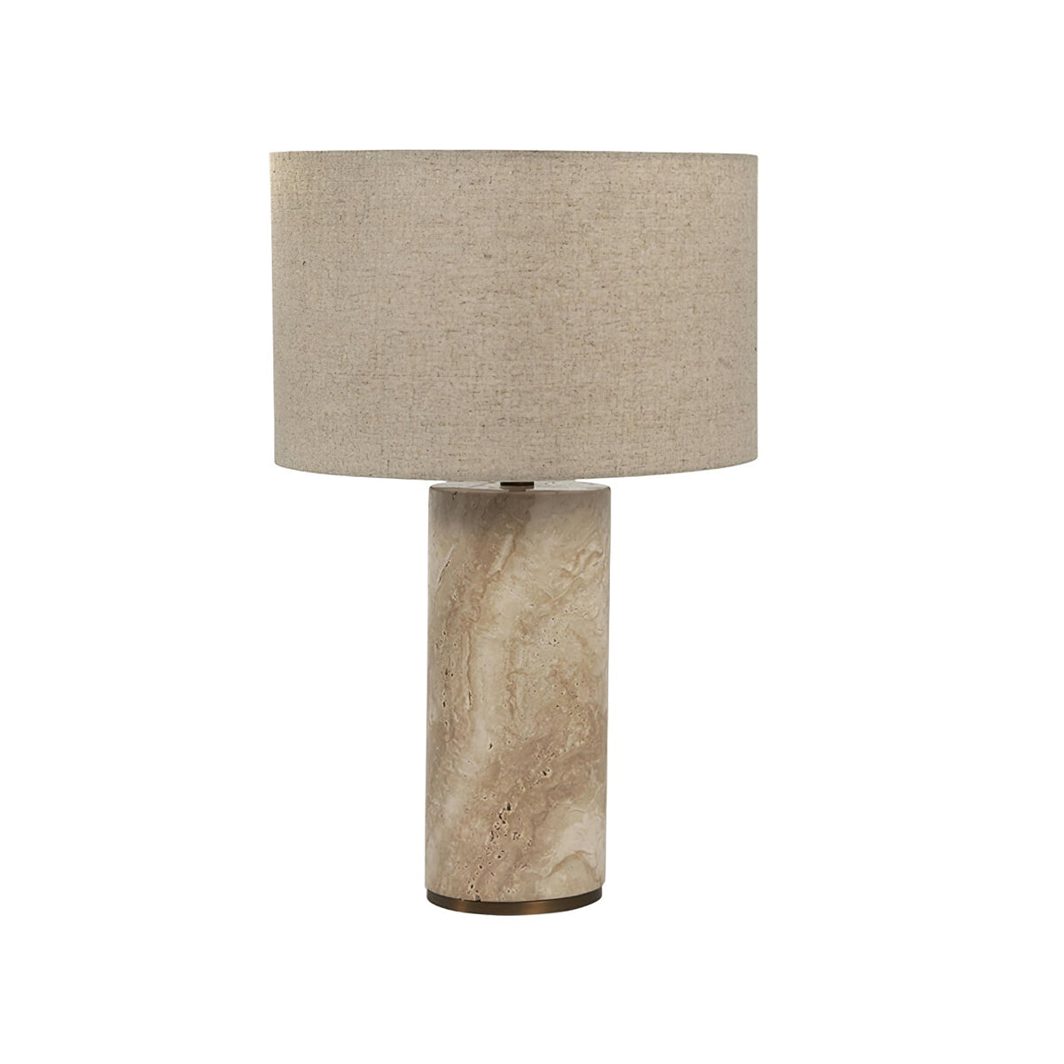 Vonoryra lámpara de mesa cilíndrica de travertino