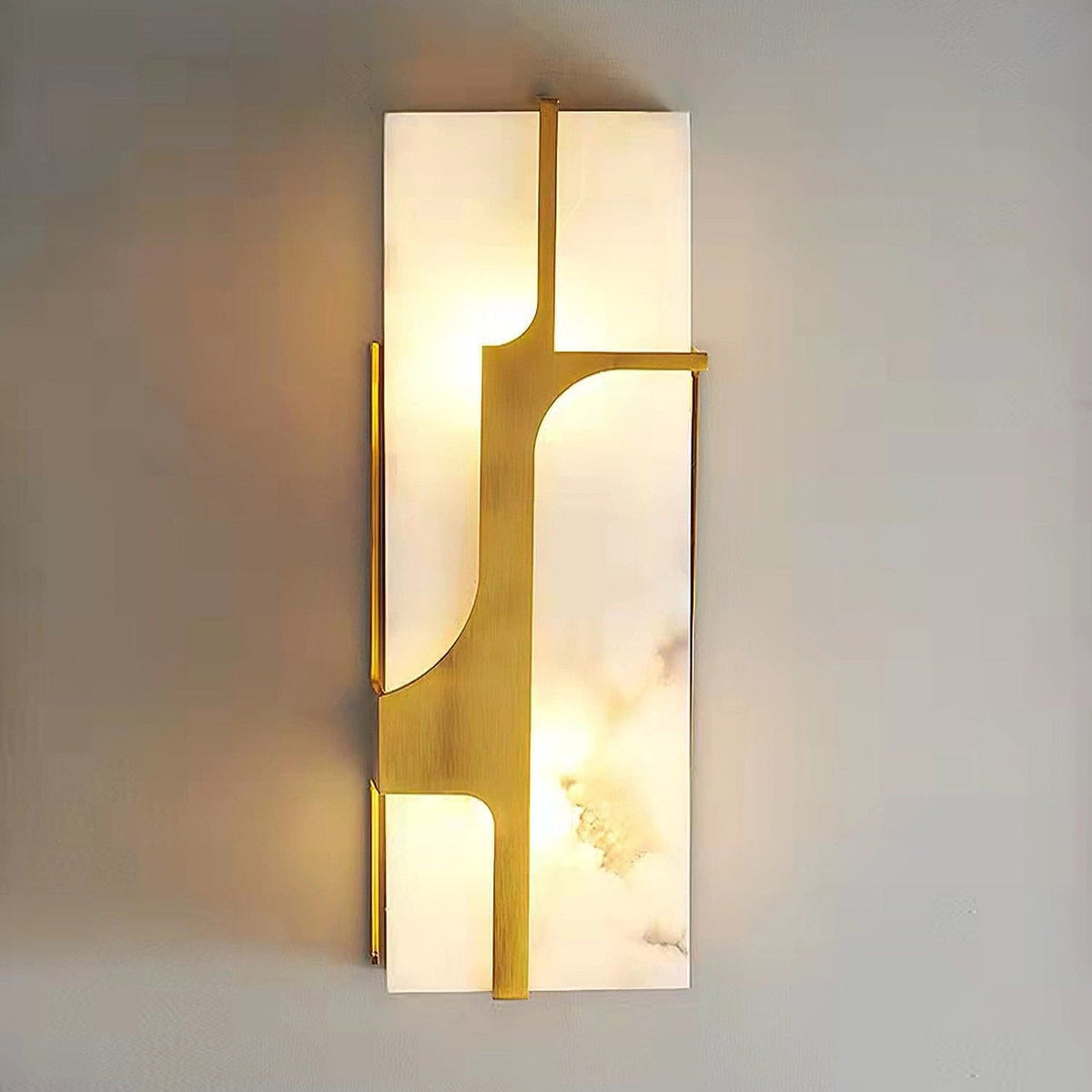Ariel aplique de pared alabastro y latón Elegancia