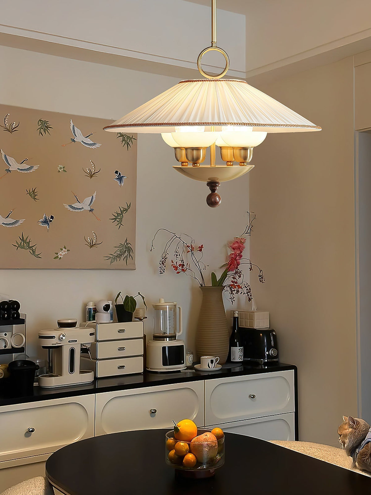 Umbera lámpara colgante con pantalla plisada