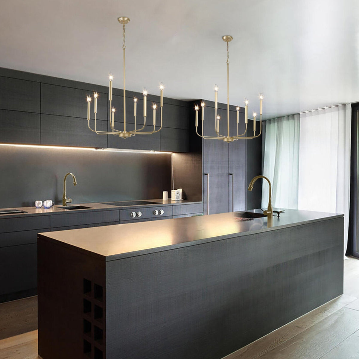 Ulfuvys lámpara de araña moderna industrial de metal